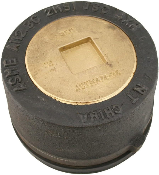 Jones Stephens C36114 4" Service Weight Push-On Cleanout with Gasket with Countersunk Plug - 3-1/4" Height