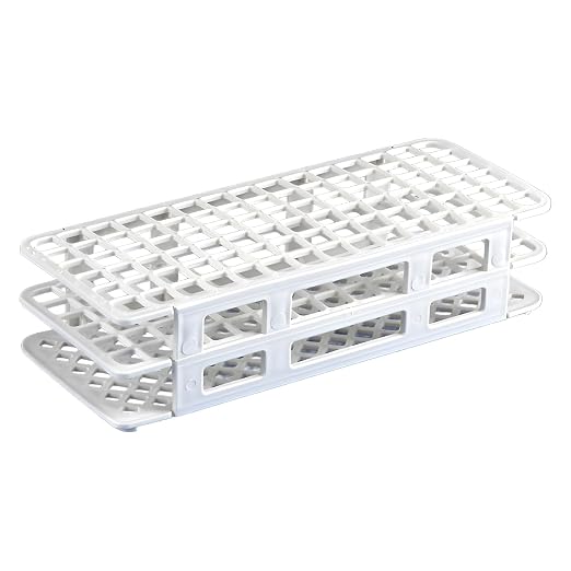 Globe Scientific 456403 Snap-N-Rack Tube Rack for 12mm and 13mm Tubes 90-Place PP White