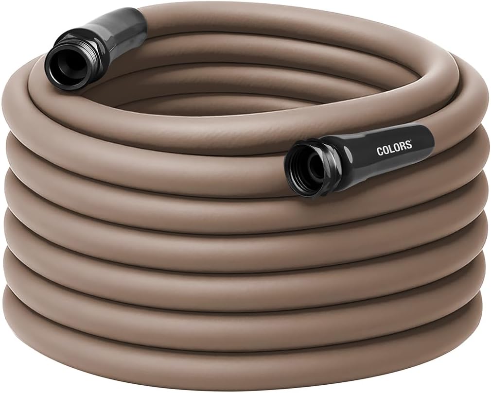 Colors HFZC575BR Std Grip Garden Hose 5/8" x 75' 3/4" - 11 1/2 GHT Fittings, Brown Mulch