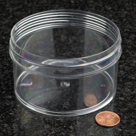 Globe Scientific 6392 Jar Wide Mouth 180mL (6oz) PS 89mm Opening 3 3/16 x 1 7/8" (Screw Cap Packaged Separately)