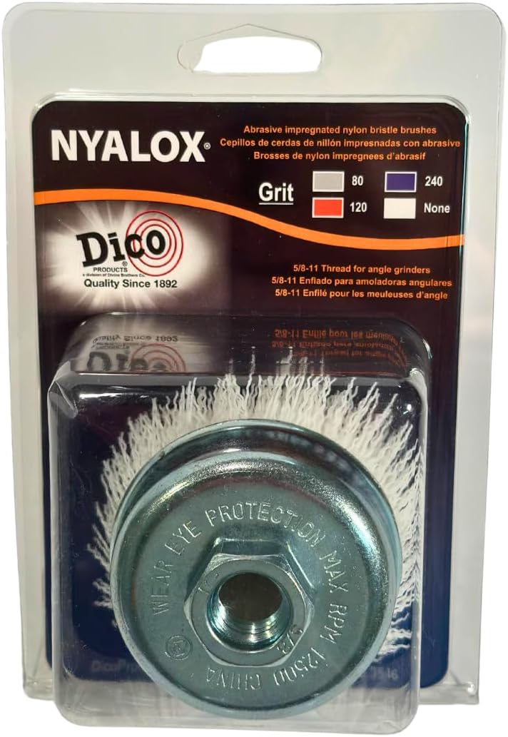 Dico 7200089 Non Abrasive Cup Brush For Angle Grinders, White
