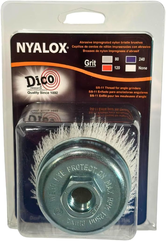 Dico 7200089 Non Abrasive Cup Brush For Angle Grinders, White