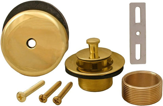 Jones Stephens B51020 Polished Brass One-Hole Lift and Turn Tub Drain Trim Kit