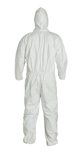 MCR Safety TY127SL DuPont™ Tyvek® Coverall with Zipper Front Elastic Sleeves and Ankles Attached Hood (1 CS)