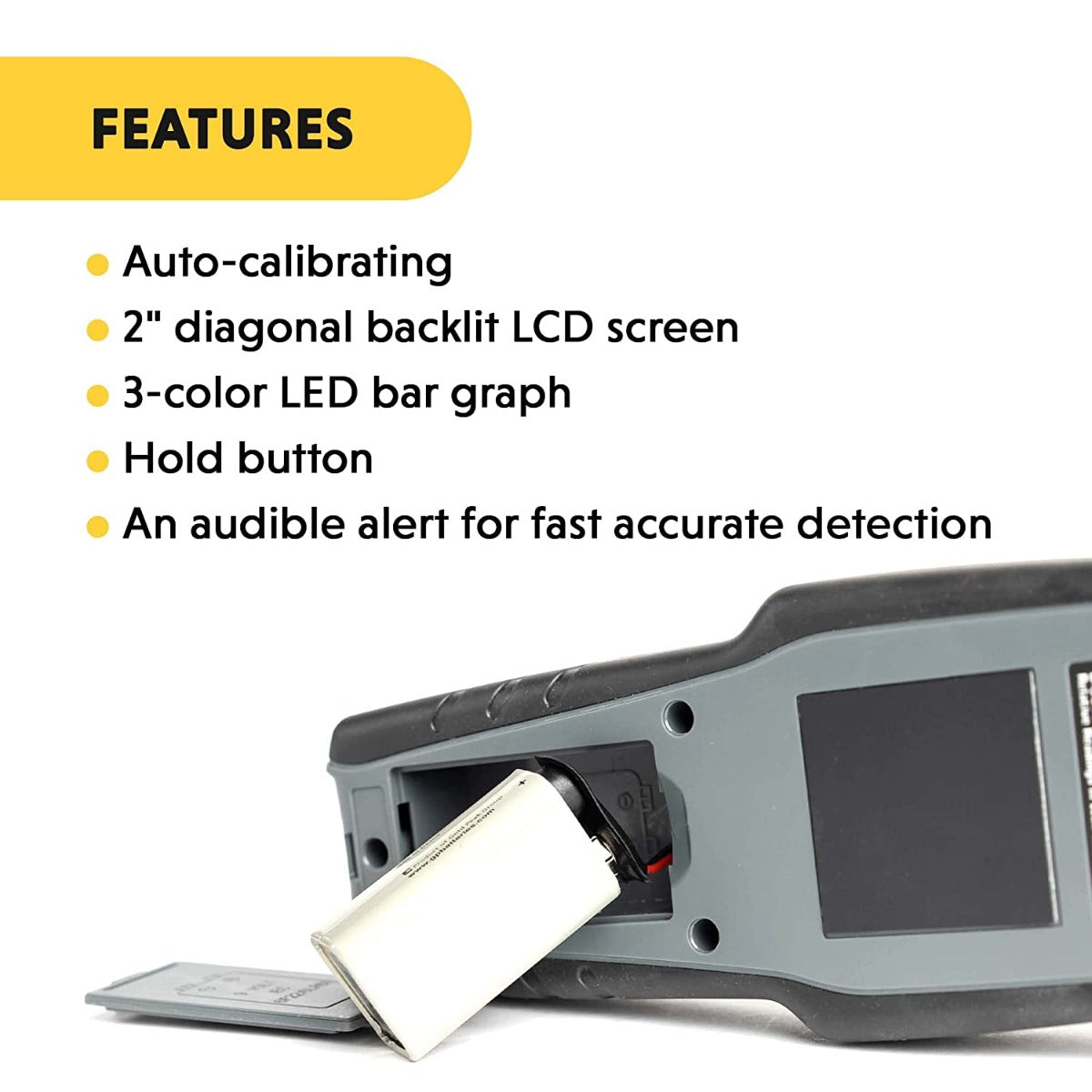 General Tools MMD7NP Pinless Lcd Moisture Meter With Tricolor Bar Graph