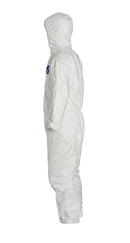 MCR Safety TY127SL DuPont™ Tyvek® Coverall with Zipper Front Elastic Sleeves and Ankles Attached Hood (1 CS)