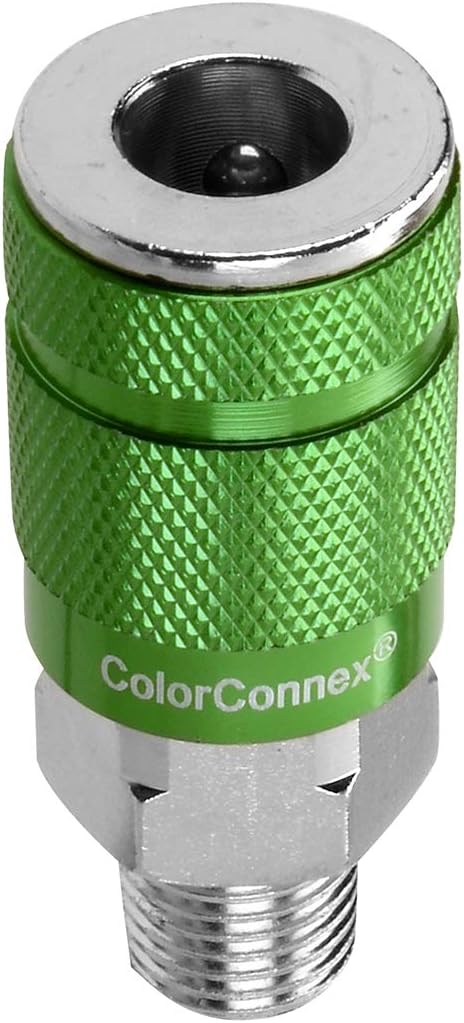 ColorConnex A71420B Coupler, Type B, 1/4" Body, 1/4" MNPT, Green