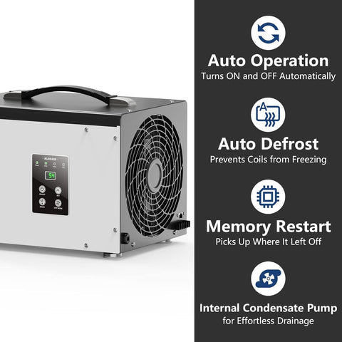 AlorAir Basement Dehumidifier 70 Pint Dehumidifier with Drain Hose Sentinel HD35P