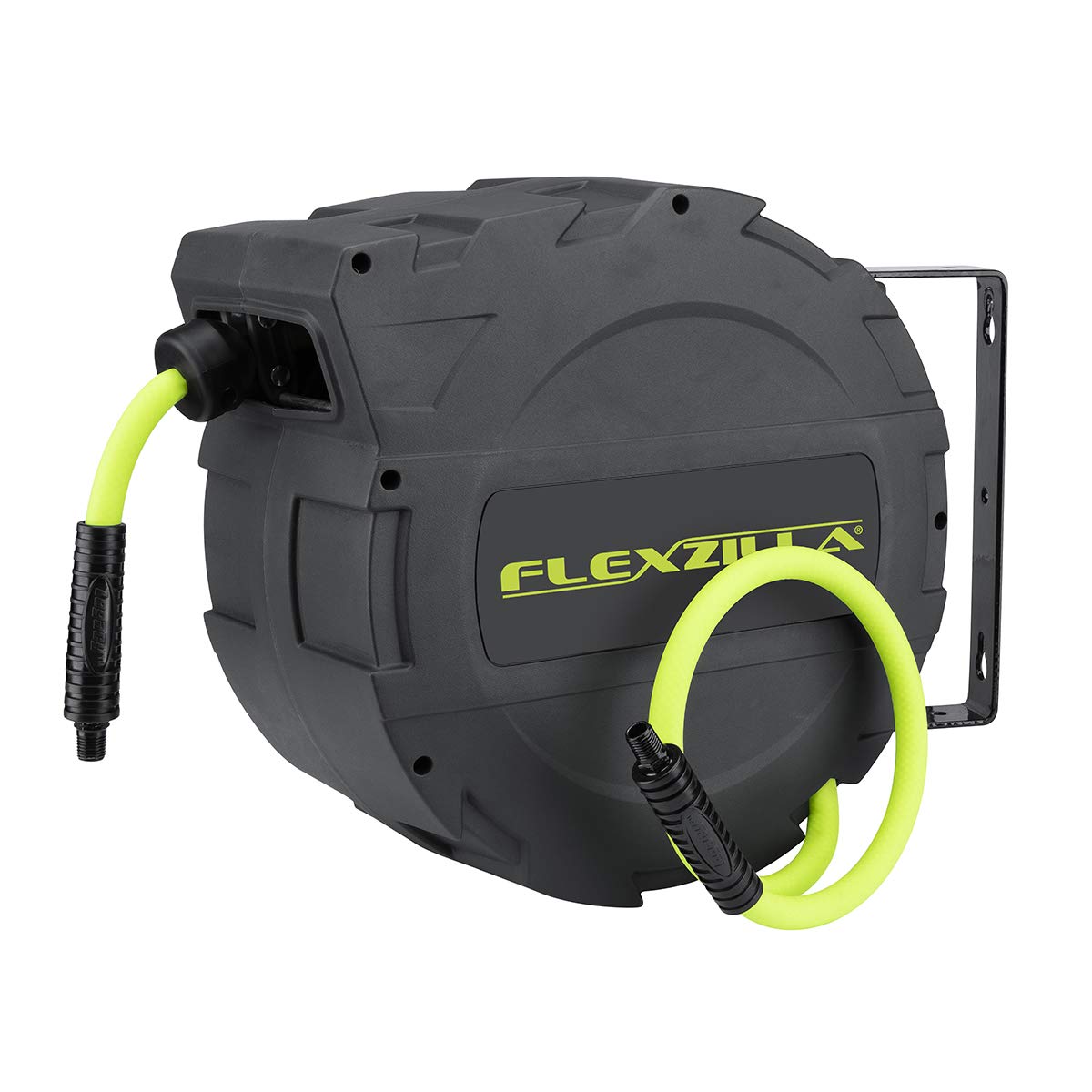 FlexZilla L8232FZ Enclosed Plastic Retractable Air Hose Reel, 3/8" x 30'