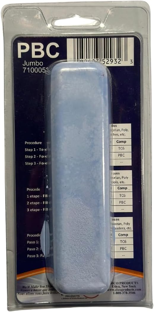Dico 7100052 Divine Brothers Co Plastic (Pbc-J) Clampacked Buffing Compound, Jumbo Size, Blue