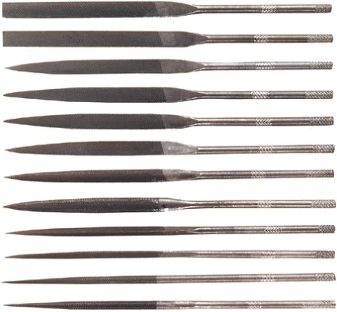 General Tools S475 12-Piece Tool Steel Needle File Set