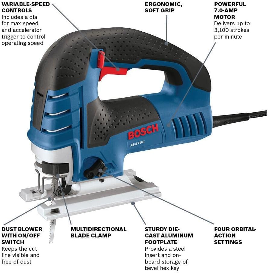 Bosch JS470E Jig Saw - Top Handle (7.0 Amp)