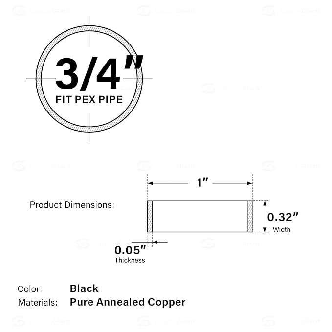 Everflow PPCR0034 0.75 Copper Cross-Over, P x P, 3/4'' x 3/4''