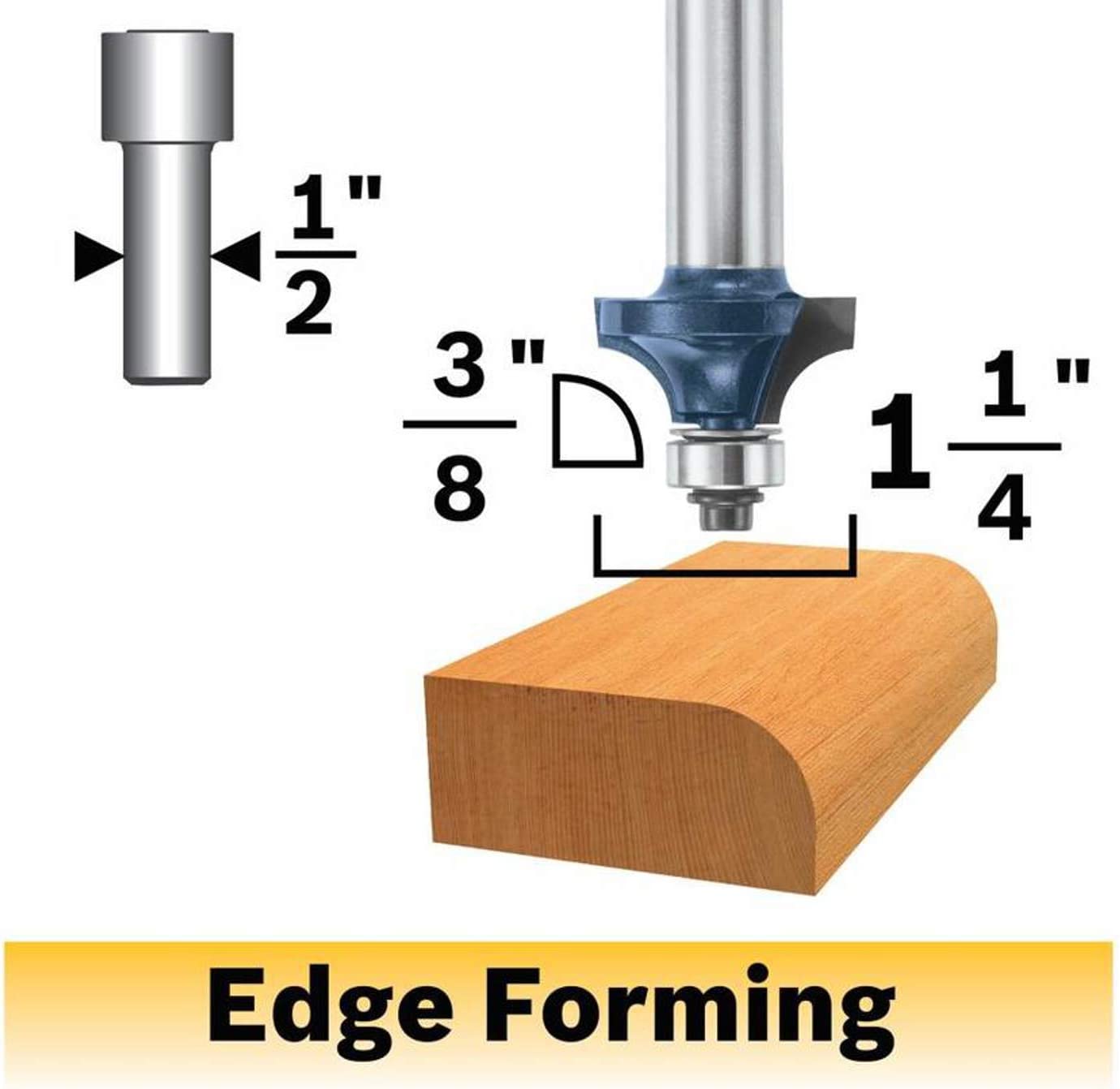 Bosch 85594MC 3/8 In. X 5/8 In. Carbide-Tipped Roundover Router Bit