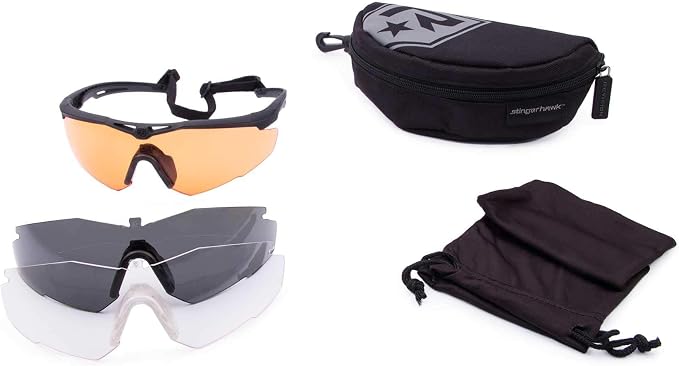 Revision Military 4-0152-0038 Stingerhawk® Eyewear System - Vermillion Deluxe Kit (Large)