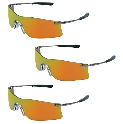 MCR SAFETY T411R Rubicon Metal Temple Safety Glasses Fire Lens