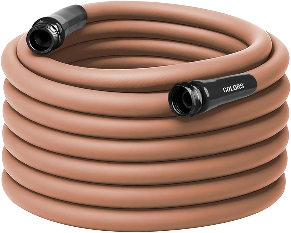 Colors HFZC575TC Std Grip Garden Hose 5/8" x 75' 3/4" - 11 1/2 GHT Fittings, Red Clay