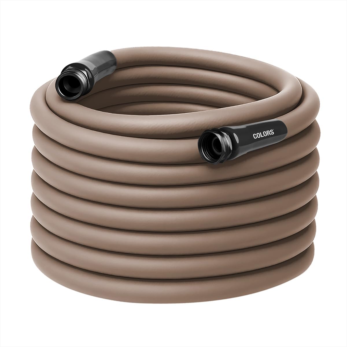 Colors HFZC5100BR-E Std Grip Garden Hose 5/8" x 100' 3/4" - 11 1/2 GHT Fittings, Brown Mulch
