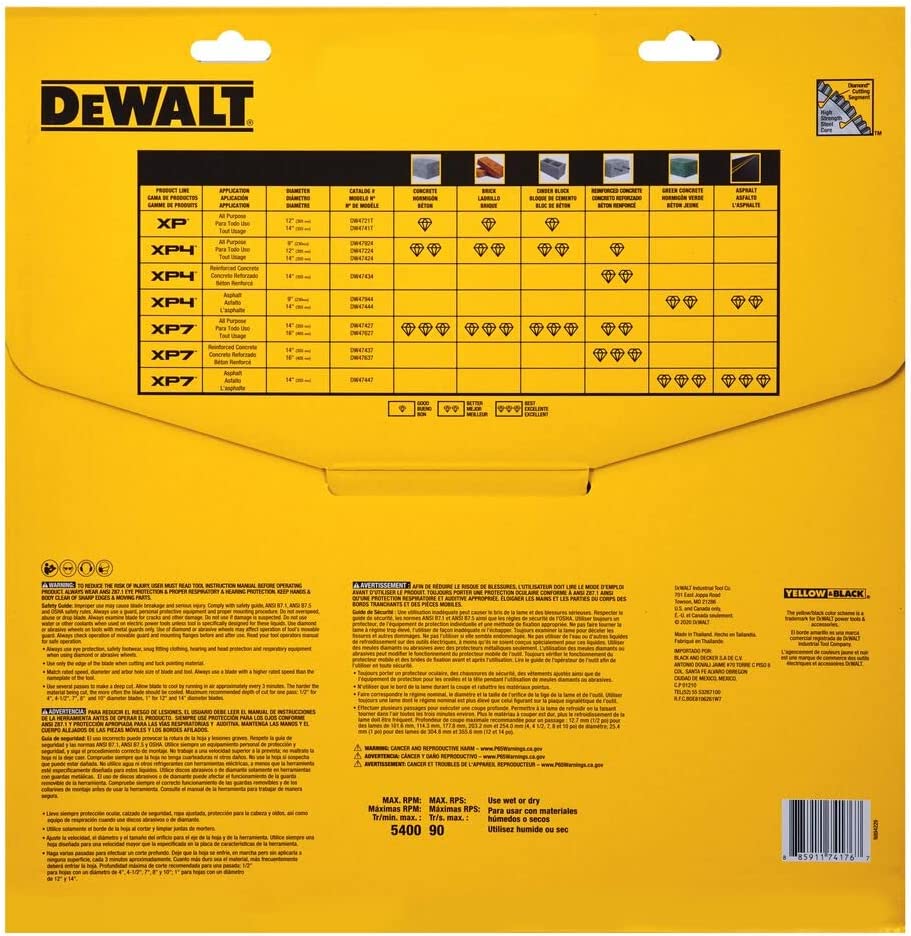 Dewalt DW47427 Xp7 All-Purpose Segmented Diamond Blades