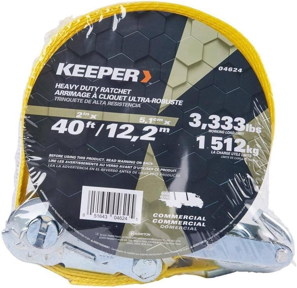 KEEPER 04624 2"X40' J Hook Tie Down 10-000 Lbs Capacity (1 EA)