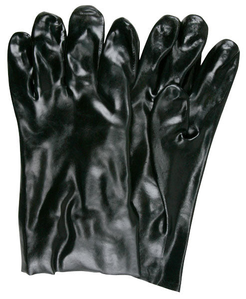 MCR Safety 6200 PVC Coated Work Gloves Single Dipped with Smooth Black PVC Soft Interlock Lining 10 Inch Length (1 DZ)