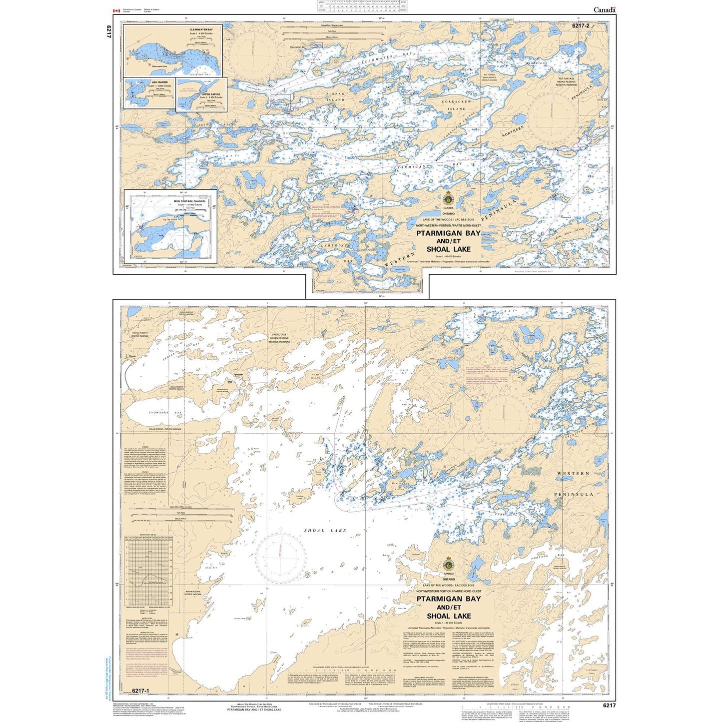 Paradise Clay CAN6217 CHS Chart Ptarmigan Bay and/et Shoal Lake