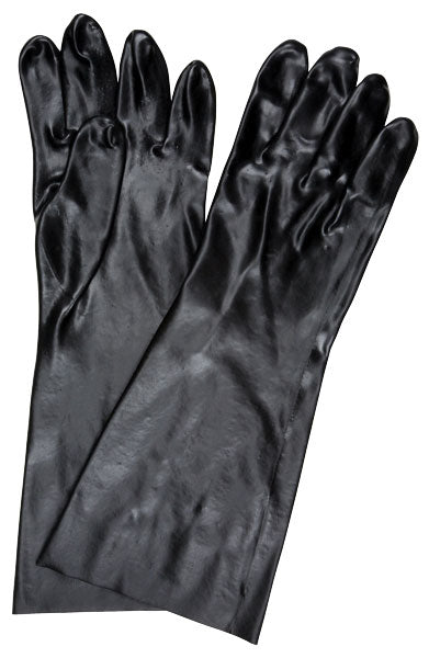 MCR Safety 6218 Extra Long PVC Coated Work Gloves Single Dipped with Smooth Black PVC Soft Interlock Lining 18 Inch Length (1 DZ)