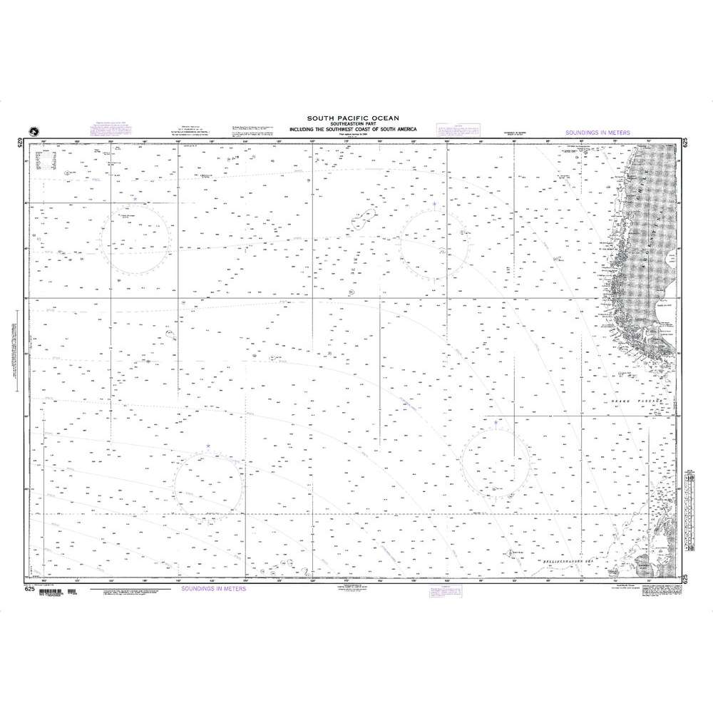 Paradise Clay NGA_625 NGA Chart South Pacific Ocean Southeastern Part Including the Southwest Coast of South America