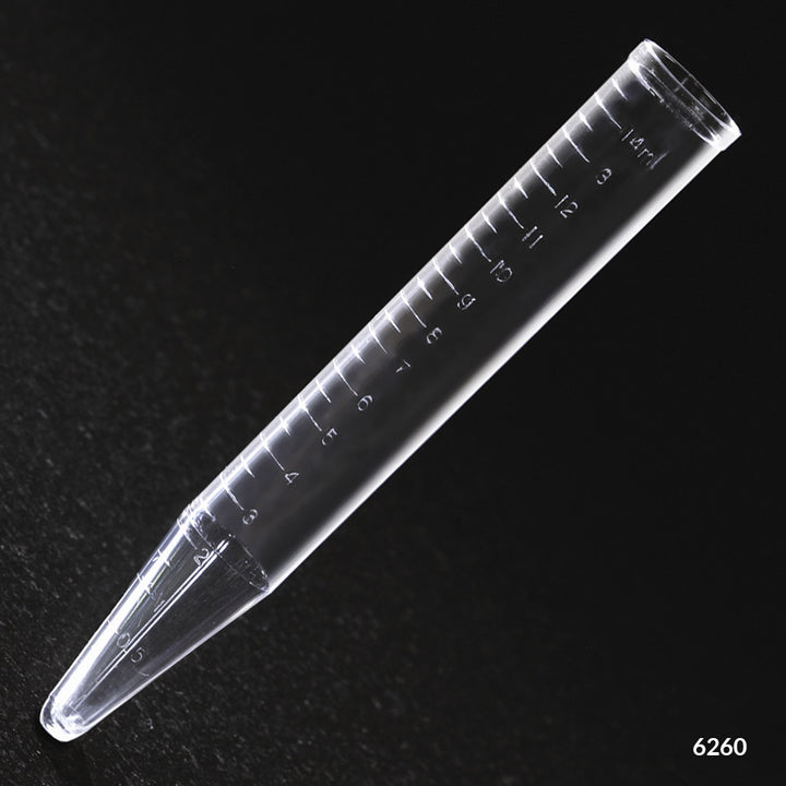 Globe Scientific 6261 Centrifuge Tube 15mL PP Molded Graduations 250/Bag 4 Bags/Unit