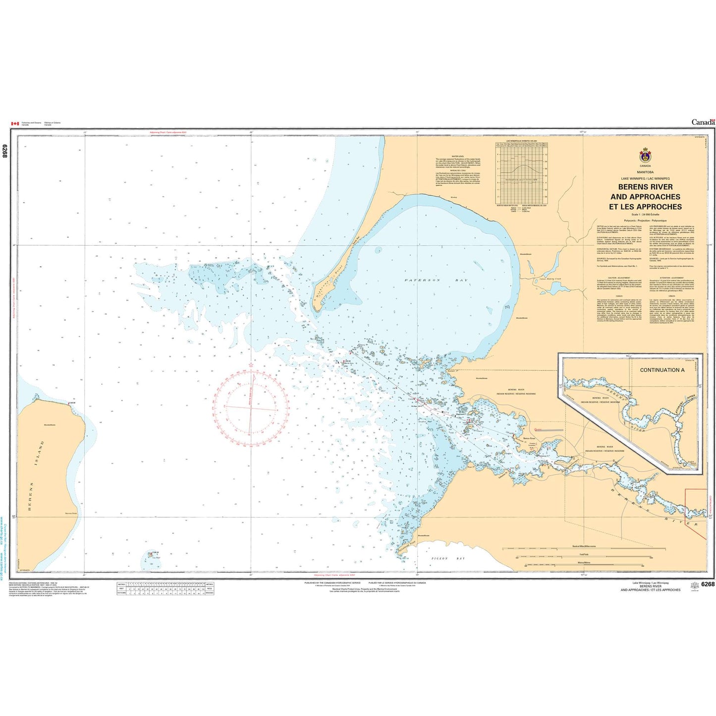 Paradise Clay CAN6268 CHS Chart Berens River and Approaches/et les Approches