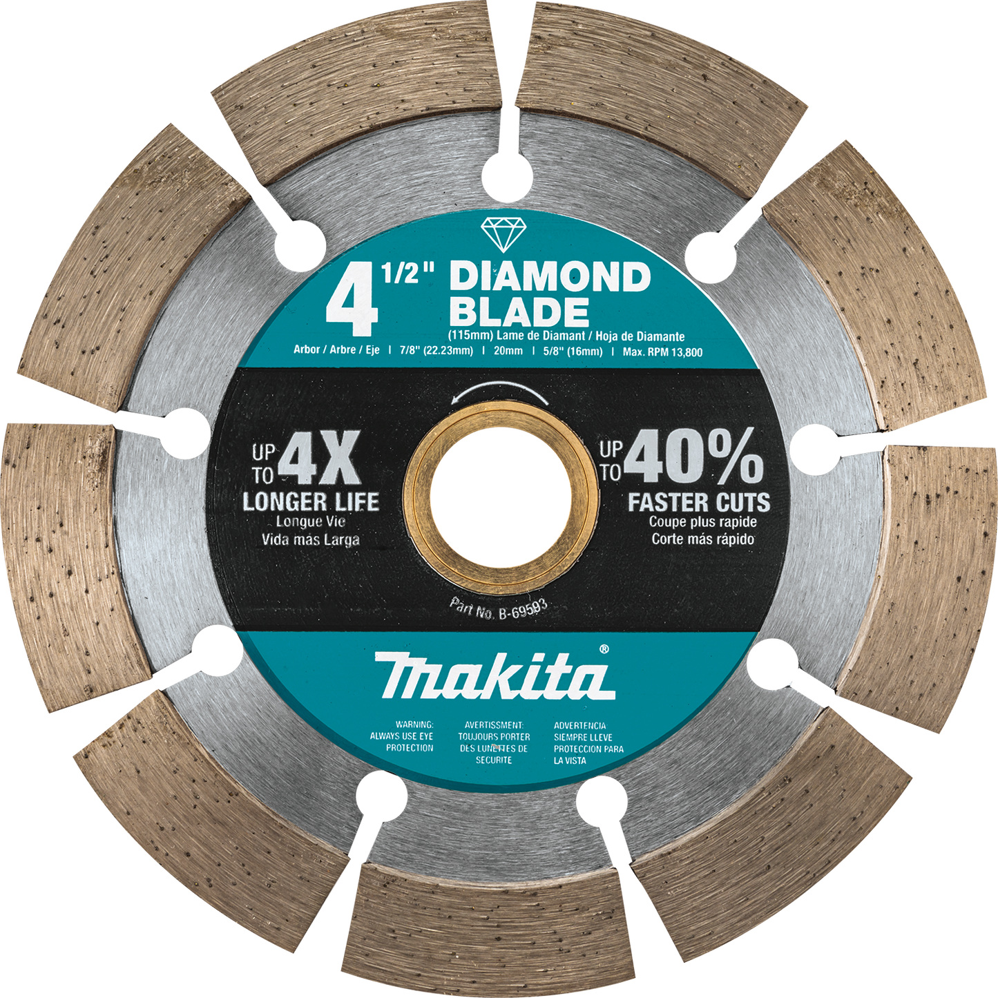 Makita B-69593 4‘1/2" Diamond Blade, Segmented, General Purpose