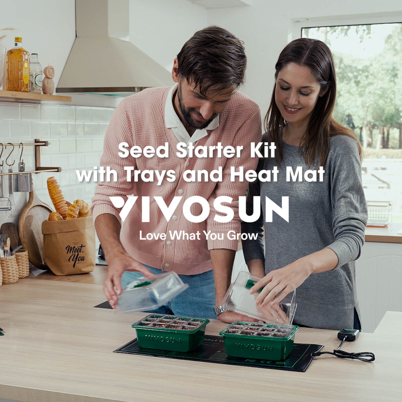 Vivosun Seedling Combo w/ 3-Pack 10"x20.75" Heat Mat and 6-Pack Seed Starter Trays