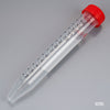 Globe Scientific 6295 Diamond MAX Centrifuge Tube 15mL Attached Red Flat Top Screw Cap PP Printed Graduations STERILE Certified 25/Re-Sealable Bag 20 Bags/Unit