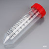 Globe Scientific 6297 Diamond MAX Centrifuge Tube 50mL Attached Red Flat Top Screw Cap PP Printed Graduations STERILE Certified 25/Re-Sealable Bag 20 Bags/Unit