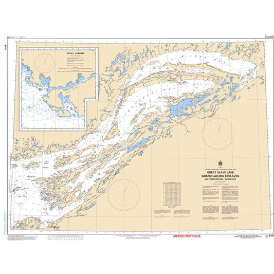 Paradise Clay CAN6341 CHS Chart Great Slave Lake/Grand lac des Esclaves, Eastern Portion/Partie est