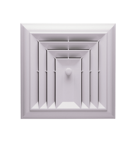 Havaco HT-3CCGRB-S1D 3 WAY Capital Crown Square Ceiling Diffuser and Reducing Register Boot with Rotary Damper