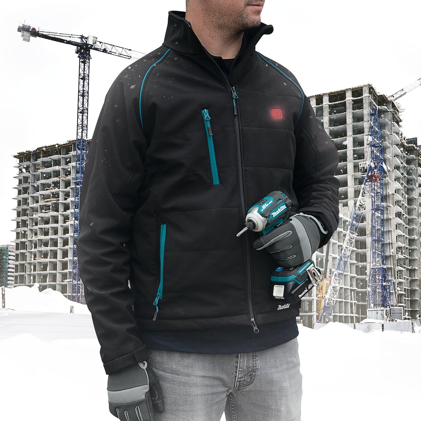 Makita DCJ205Z2XL 18V LXT® Lithium‘Ion Cordless Heated Jacket, Jacket Only (Black, 2XL)