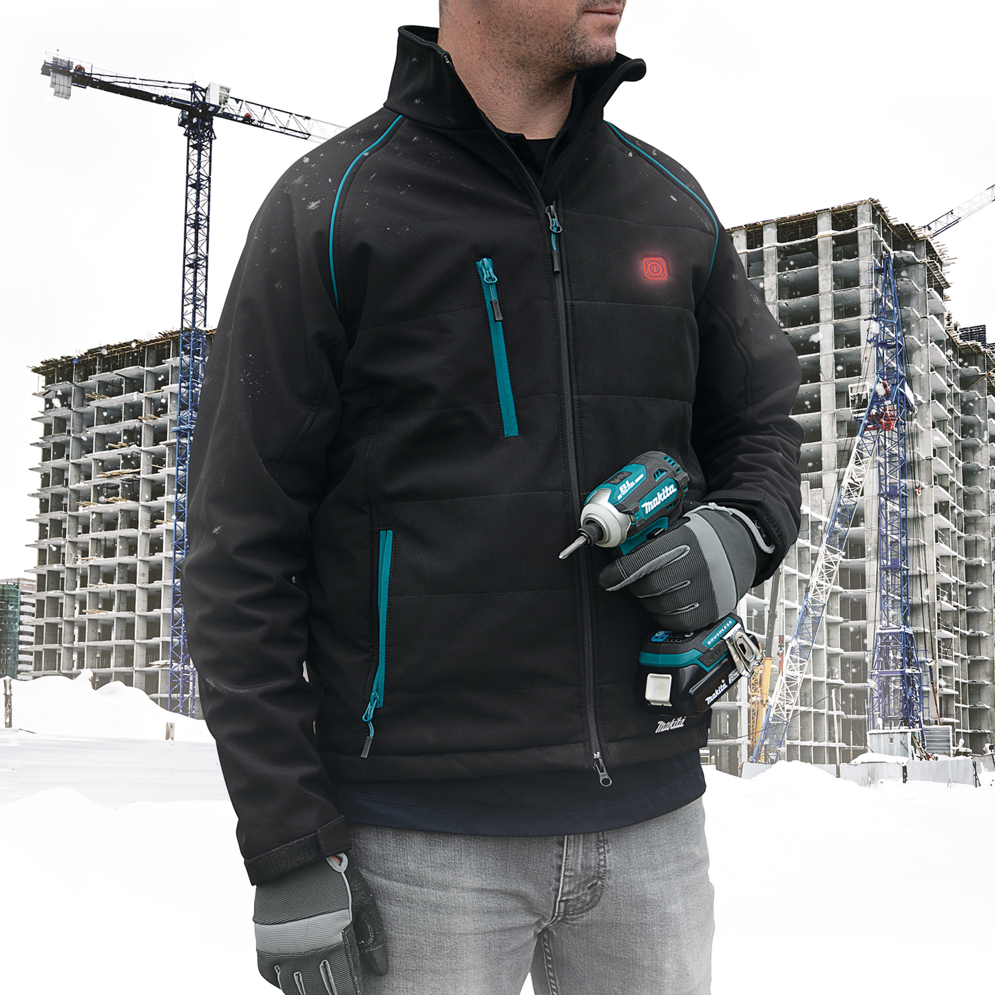 Makita DCJ205ZXL 18V LXT® Lithium‘Ion Cordless Heated Jacket, Jacket Only (Black, XL)