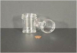 Globe Scientific 6370 Jar Wide Mouth 60mL (2oz) PS 48mm Opening 1 5/8 x 2 5/16" (Screw Cap Packaged Separately)