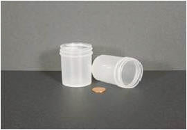 Globe Scientific 6371 Jar Wide Mouth 60mL (2oz) PP 48mm Opening 1 5/8 x 2 5/16" (Screw Cap Packaged Separately)