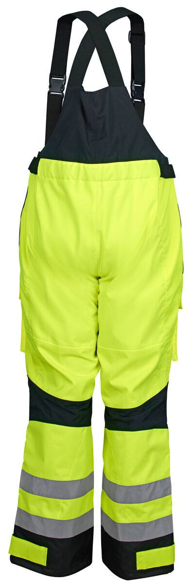 MCR Safety UT38BPX4 UltraTech® Hi Vis Rain Pants ANSI/ISEA 107 2020 Class E Bib Style Pants with Zippered Front Full Elastic Adjustable Suspenders Inner Knee Pad Pockets (1 EA)