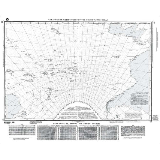 Paradise Clay NGA_63 NGA Chart Great Circle Sailing Chart of S. Pacific