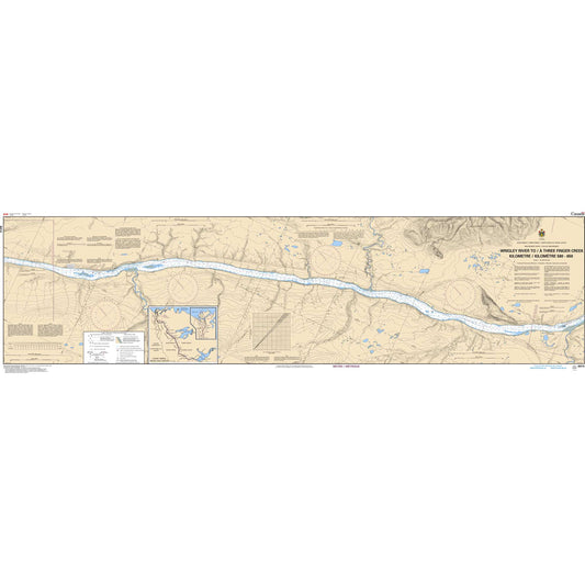 Paradise Clay CAN6414 CHS Chart Wrigley River to/ Three Finger Creek Kilometre 580 / Kilometre 650