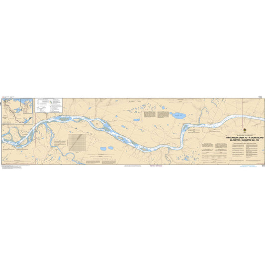 Paradise Clay CAN6415 CHS Chart Three Finger Creek to/ Saline Island Kilometre 650 / Kilometre 730