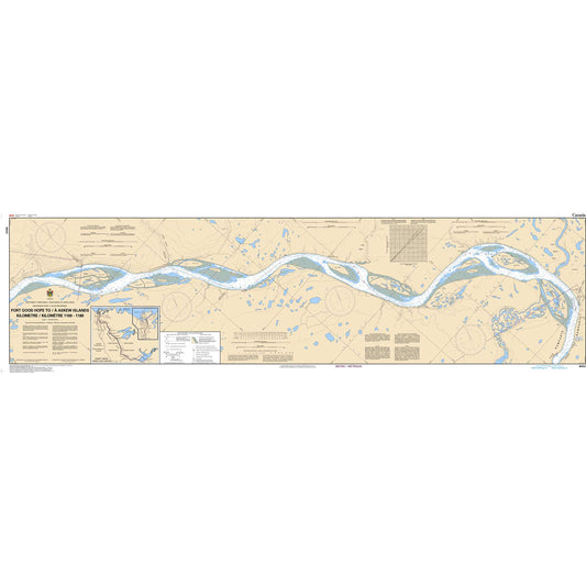 Paradise Clay CAN6422 CHS Chart Fort Good Hope to/ Askew Islands Kilometre 1100 / Kilometre 1180