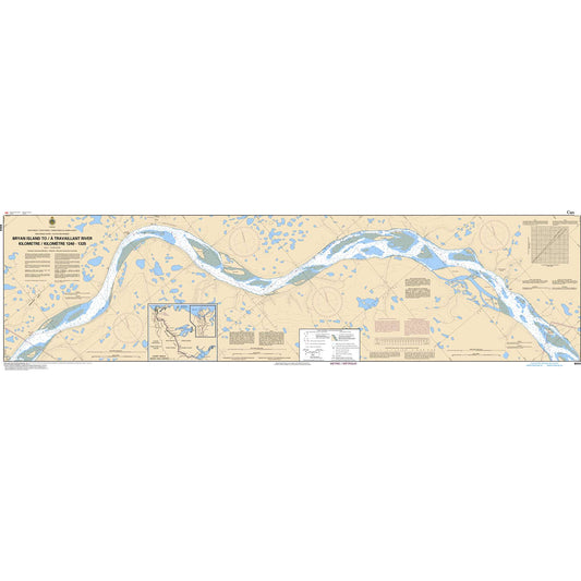 Paradise Clay CAN6424 CHS Chart Bryan Island to/ Travaillant River Kilometre 1240 / Kilomètre 1325