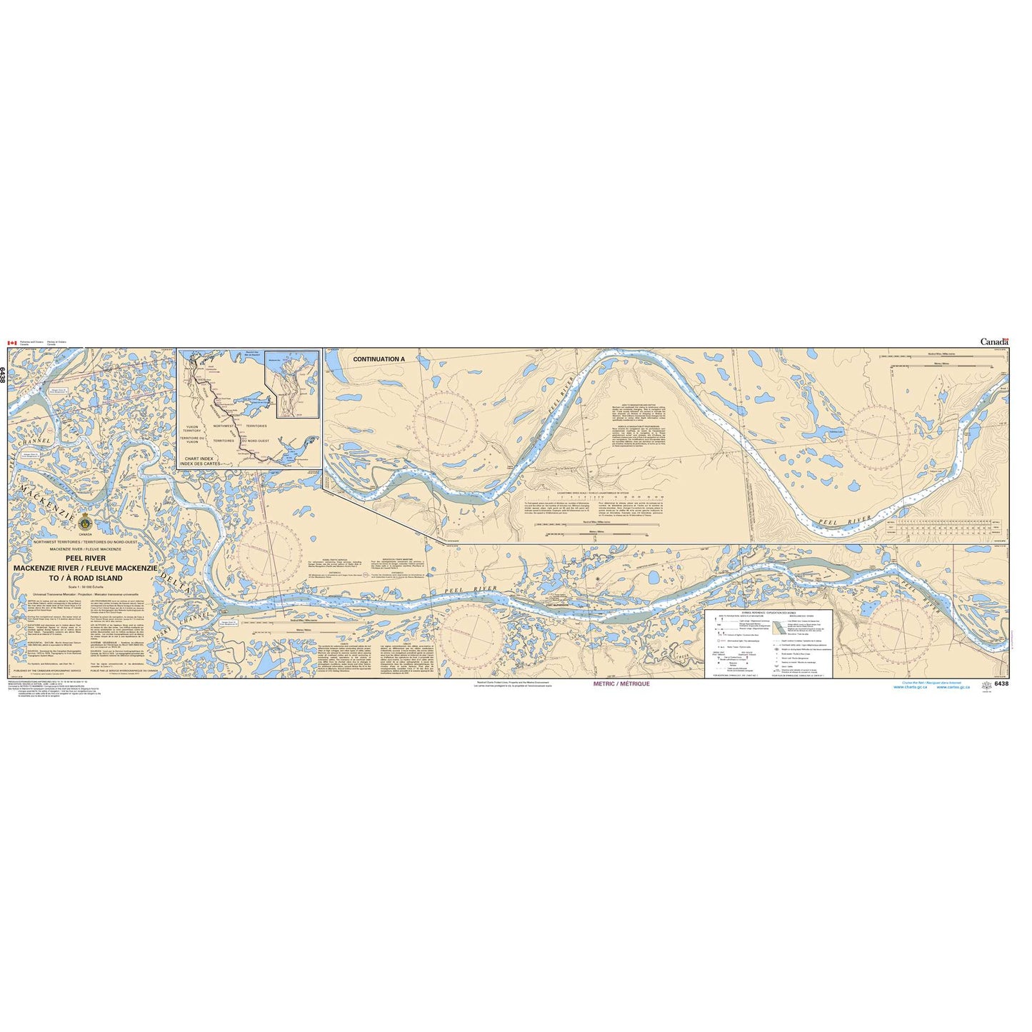 Paradise Clay CAN6438 CHS Chart Peel River, Mackenzie River/Fleuve Mackenzie to/ Road Island
