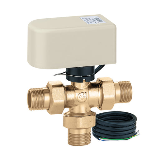 Caleffi 644350A 644 motorized ball valve 3/4" MNPT - 3-Way Motorized Valve