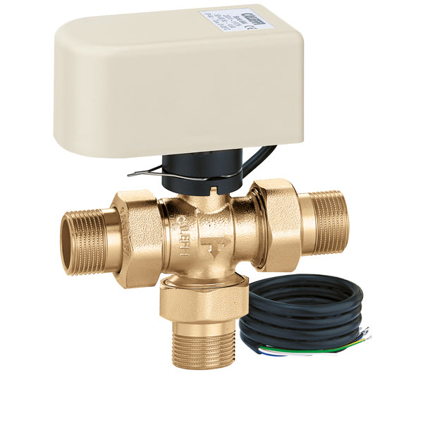 Caleffi 644350A 3BY 644 motorized ball valve 3/4" MNPT - 3-Way Bypass Motorized Valve