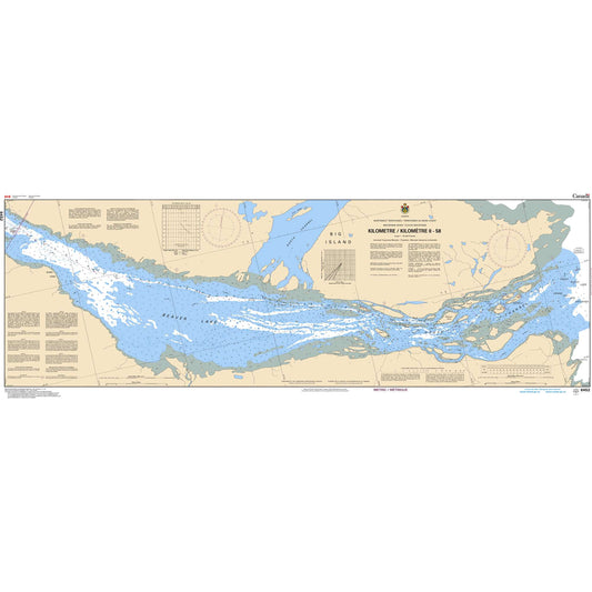 Paradise Clay CAN6452 CHS Chart Mackenzie River / Fleuve Mackenzie (Kilometre / Kilomètre 0-58)